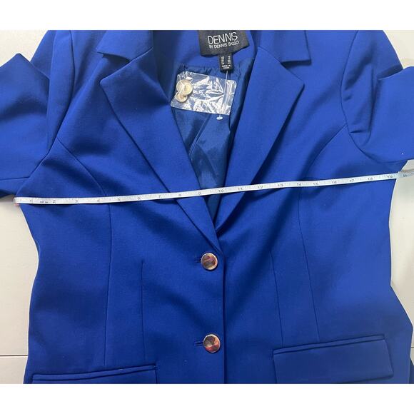 QVC Dennis Basso Ponte Knit Lined Blazer With Pockets NWT ROYAL SIZE 10 - Picture 9 of 10